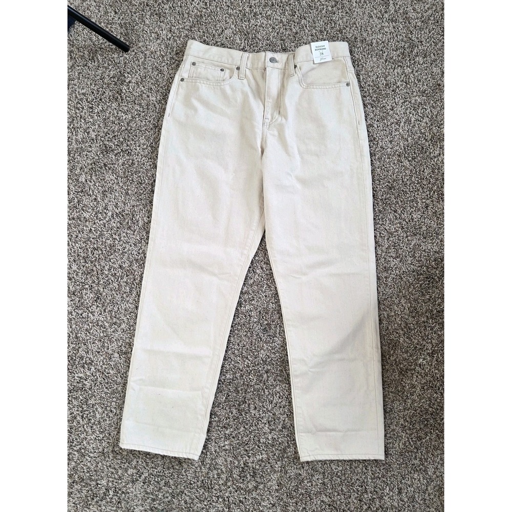 NWT J. Crew Women's Slouchy Boyfriend Denim Jeans OFF White (Beige)‎ Size 28 NWT
